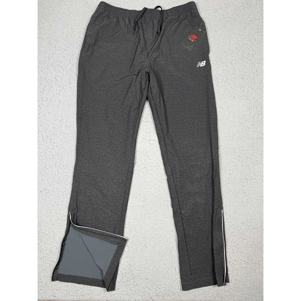 NWT New Balance Pants Mens XL‎ Gray Woven Track Straight Leg Zip Pocket Stretch